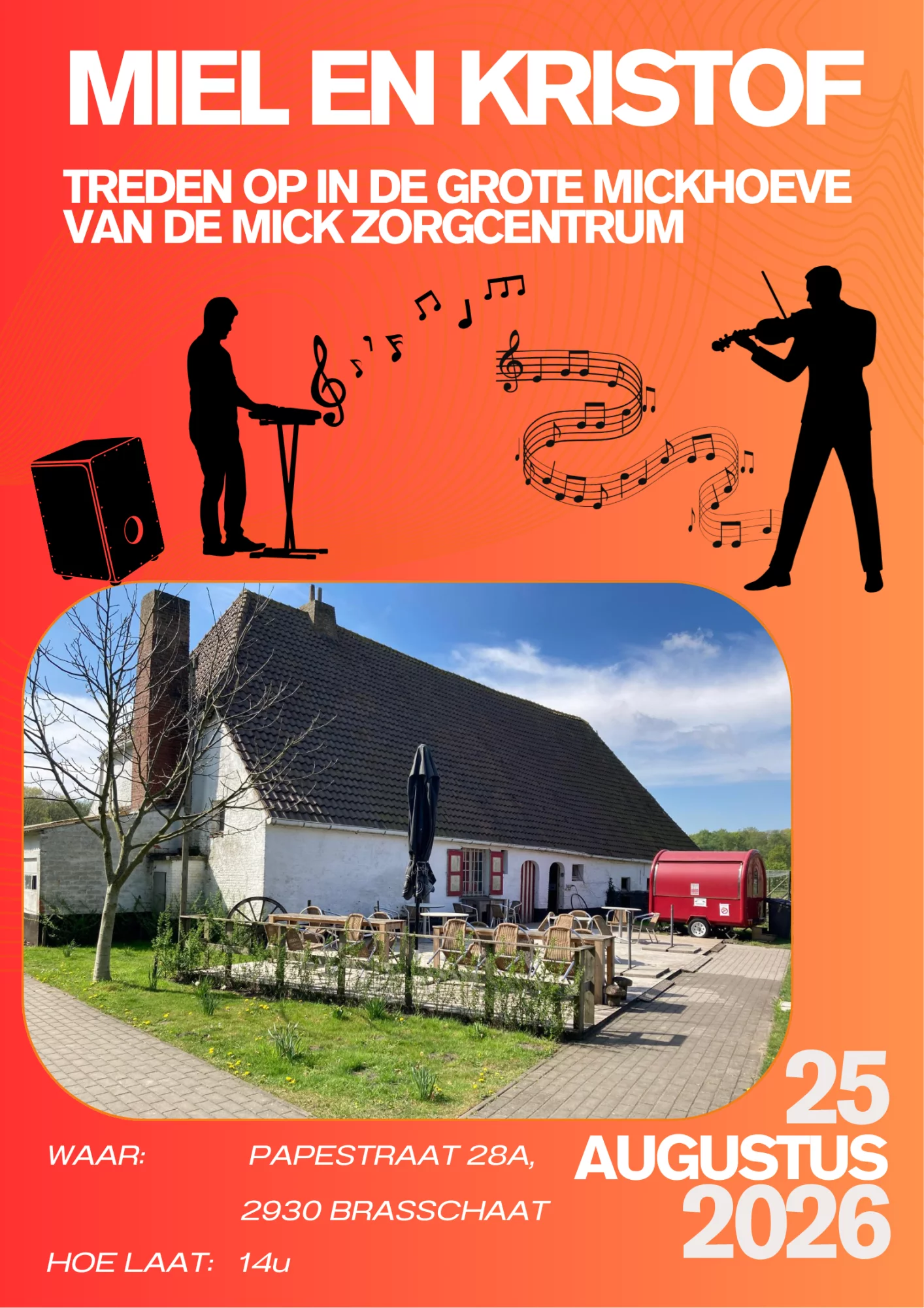 Optreden Miel en Kristof aan de Mickhoeve